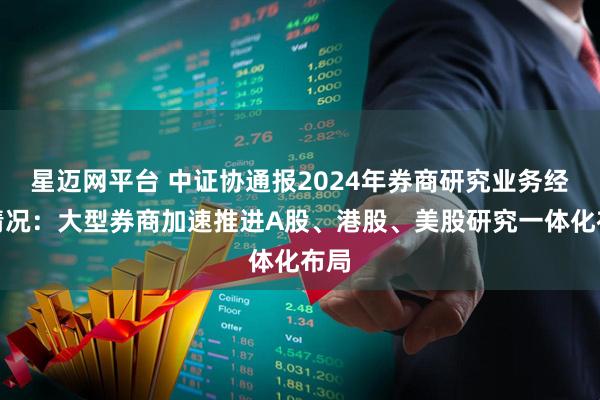 星迈网平台 中证协通报2024年券商研究业务经营情况：大型券商加速推进A股、港股、美股研究一体化布局