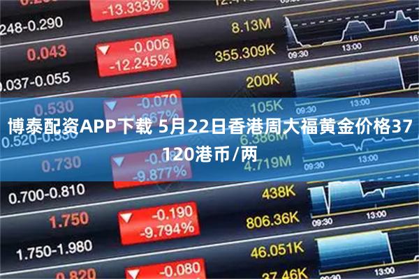 博泰配资APP下载 5月22日香港周大福黄金价格37120港币/两