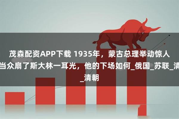 茂森配资APP下载 1935年，蒙古总理举动惊人，当众扇了斯大林一耳光，他的下场如何_俄国_苏联_清朝