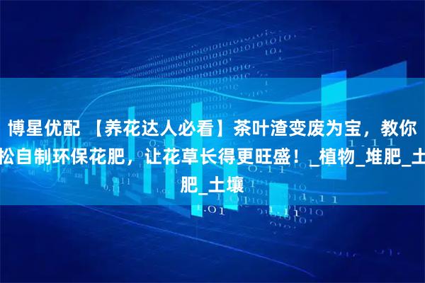 博星优配 【养花达人必看】茶叶渣变废为宝，教你轻松自制环保花肥，让花草长得更旺盛！_植物_堆肥_土壤